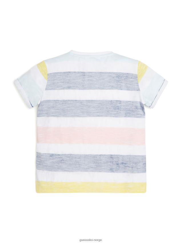 Guess stripet henley t-skjorte (7-16) wonder stripe gul vidunderstripe gul gutt F0LJ8011451