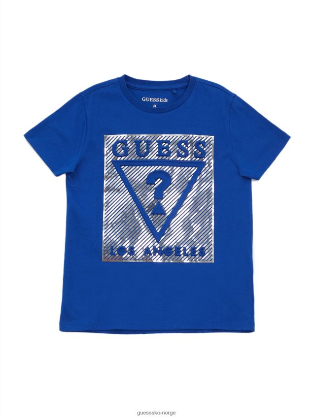 Guess surfeblå rola-preget t-skjorte (7-16) surfer blått gutt F0LJ809106
