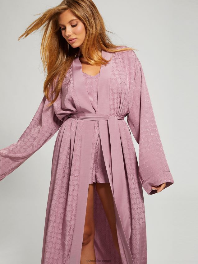 Guess 4g skinnende jacquard winegar doris sateng nattkjole 4 g skinnende jacquardvingar kvinner F0LJ809532