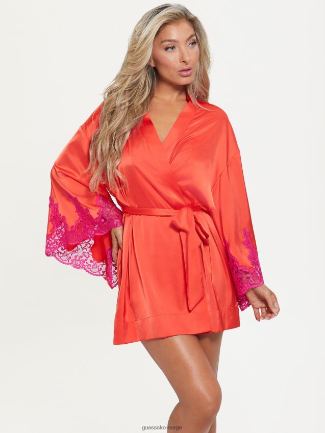 Guess bridgette kimono rød lava rød lava kvinner F0LJ809549