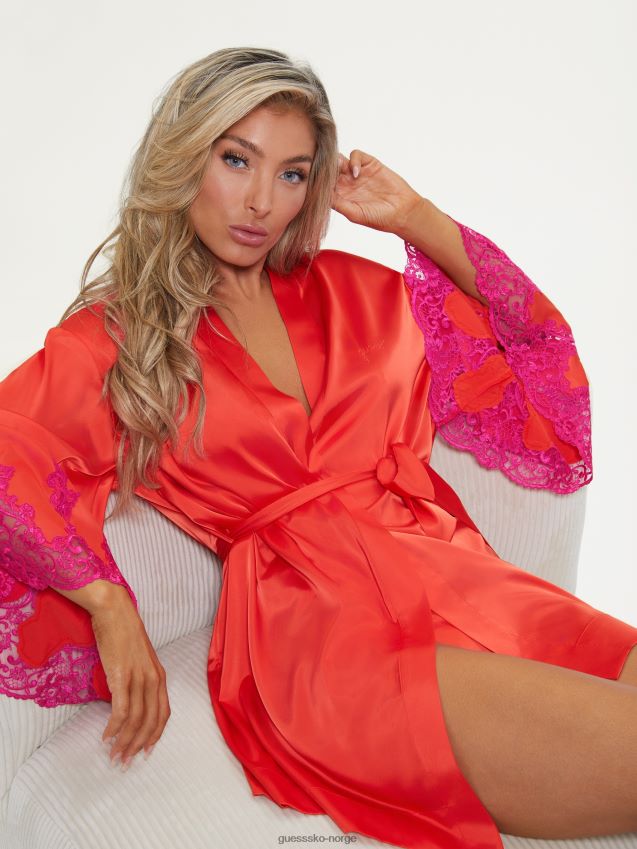 Guess bridgette kimono rød lava rød lava kvinner F0LJ809549