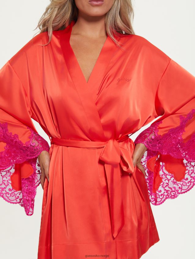 Guess bridgette kimono rød lava rød lava kvinner F0LJ809549