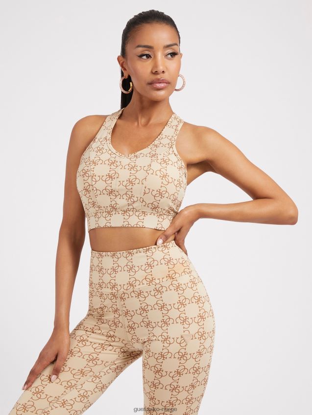 Guess all over logo aktiv bh beige beige kvinner F0LJ804850