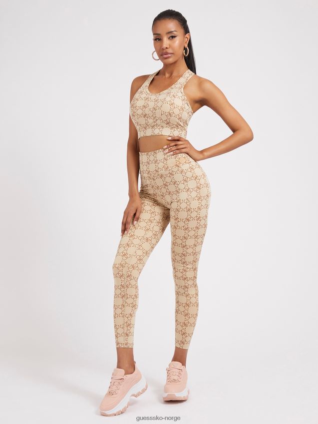 Guess all over logo aktiv bh beige beige kvinner F0LJ804850