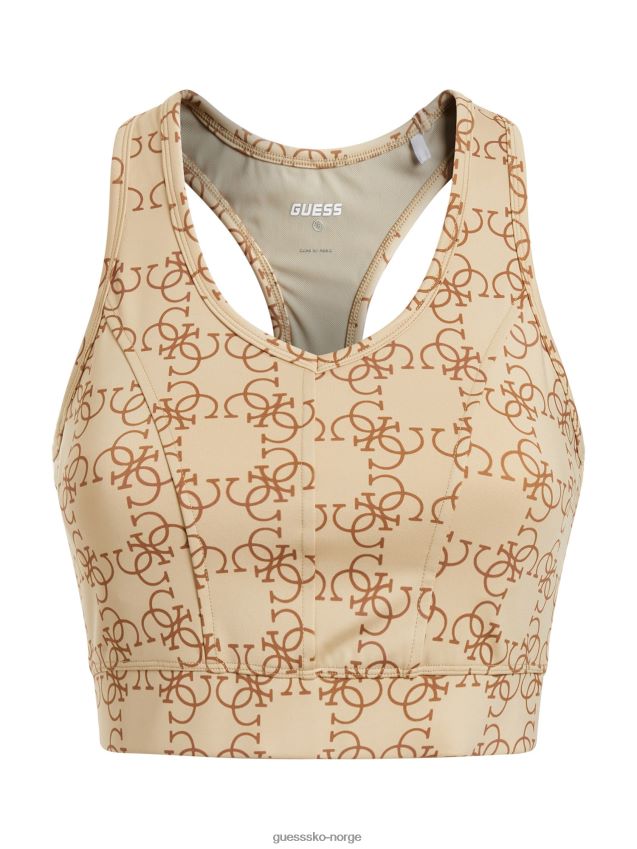Guess all over logo aktiv bh beige beige kvinner F0LJ804850
