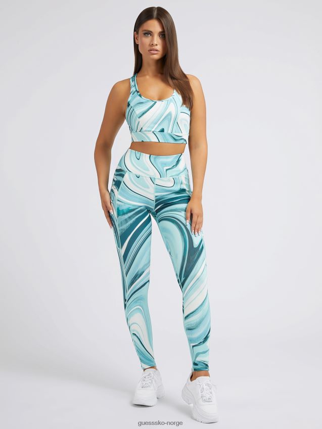 Guess all over print aktiv bh blå blå kvinner F0LJ803132