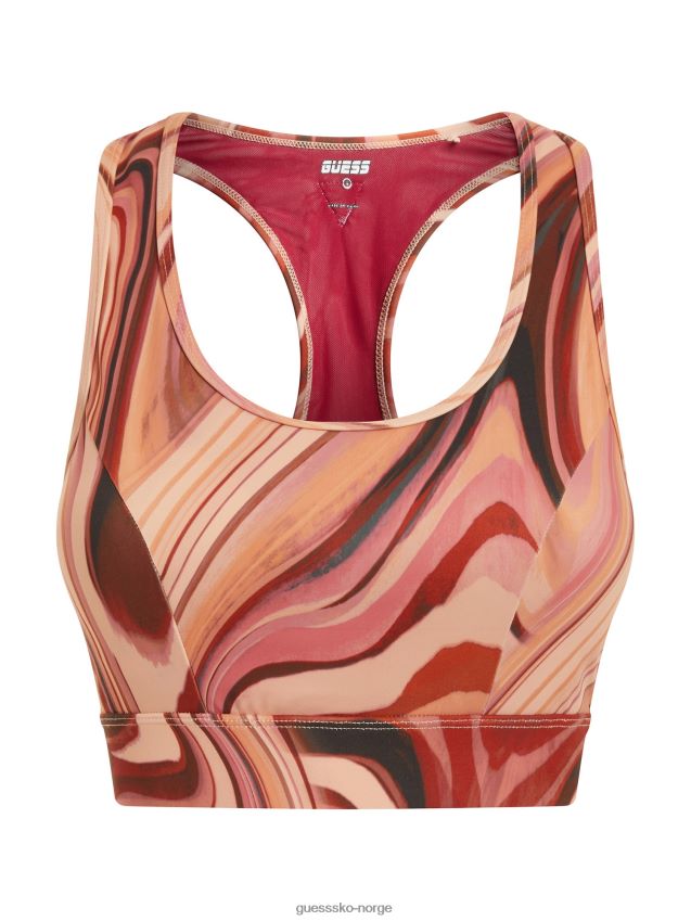 Guess all over print aktiv bh rød rød kvinner F0LJ803638