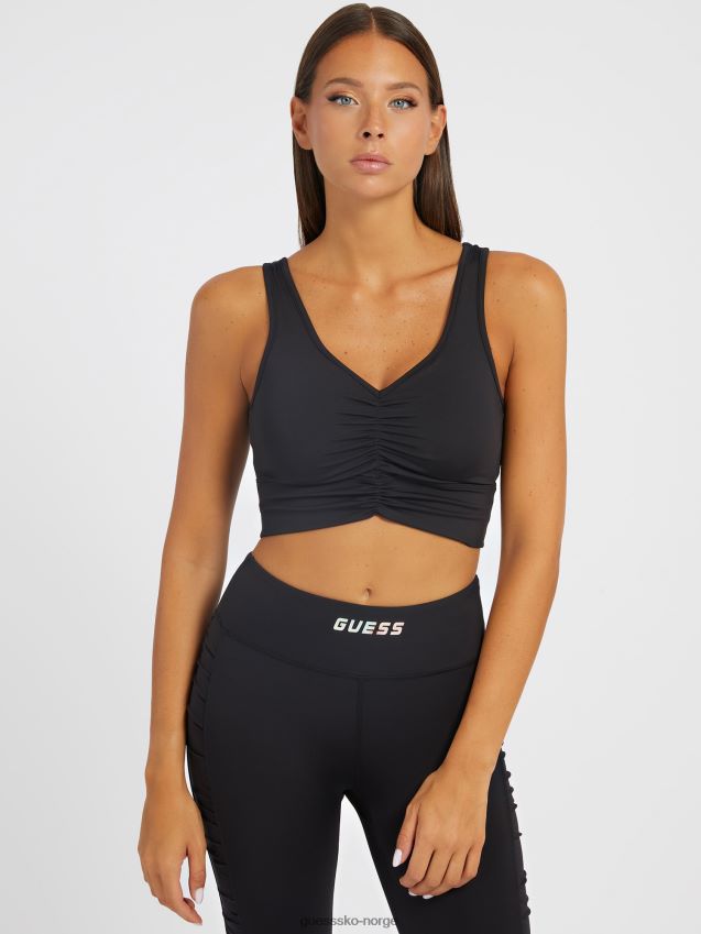 Guess drapert deatil aktiv bh svart svart kvinner F0LJ803217