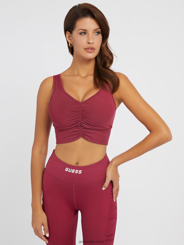 Guess drapert deatils aktiv bh lilla lilla kvinner F0LJ803583