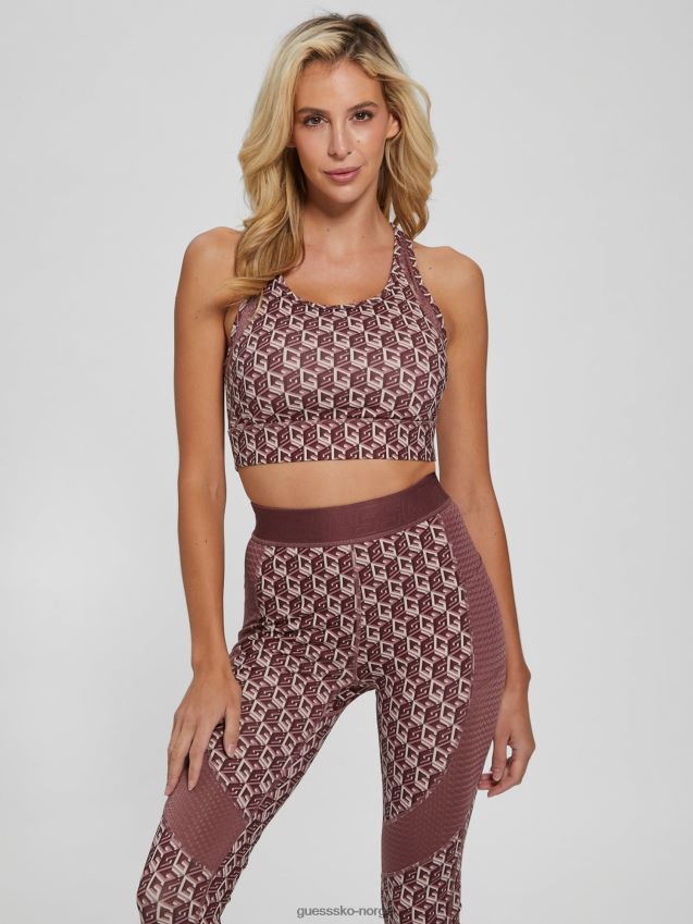 Guess rød all over logo aktiv bh rød kvinner F0LJ803253