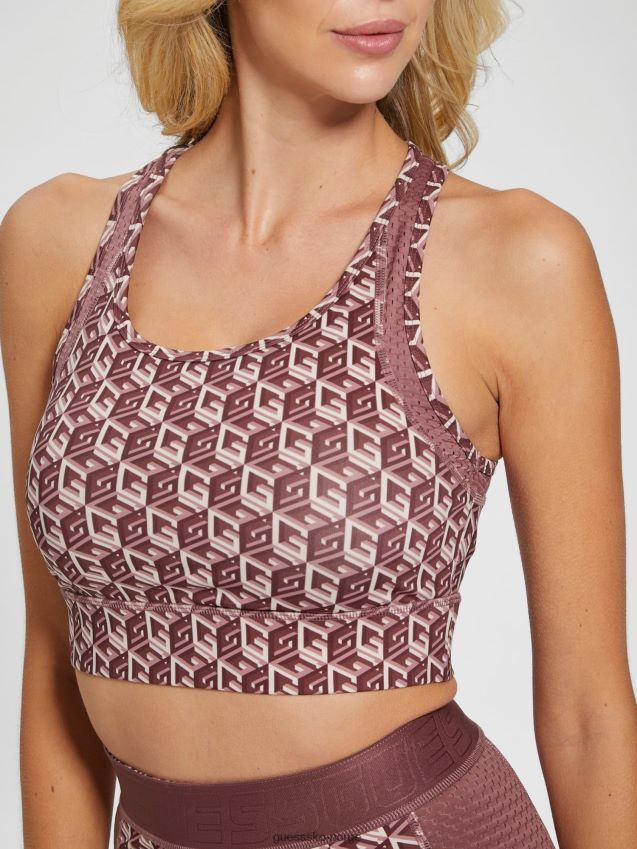 Guess rød all over logo aktiv bh rød kvinner F0LJ803253