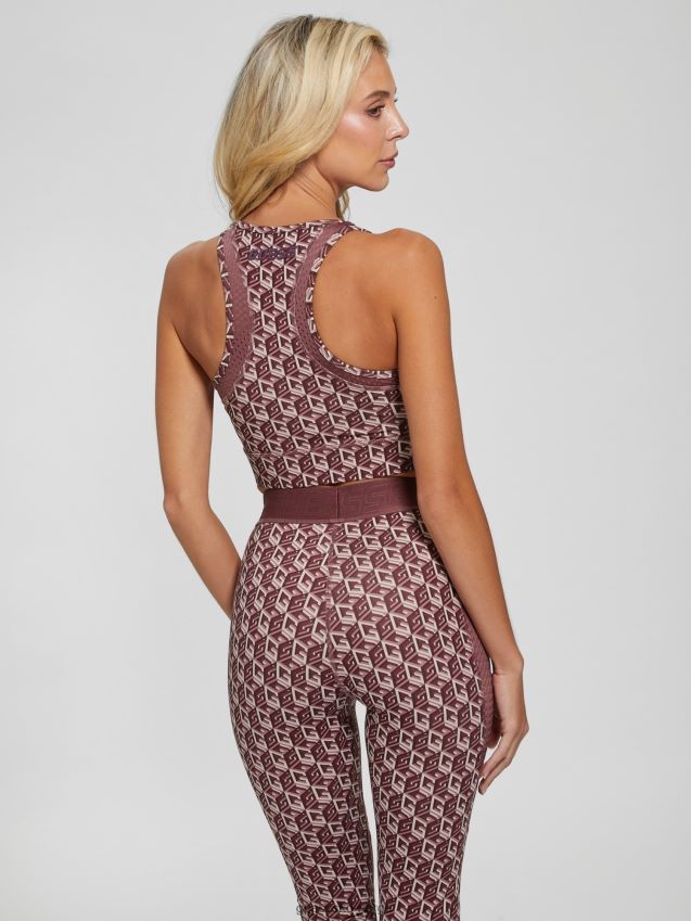 Guess rød all over logo aktiv bh rød kvinner F0LJ803253