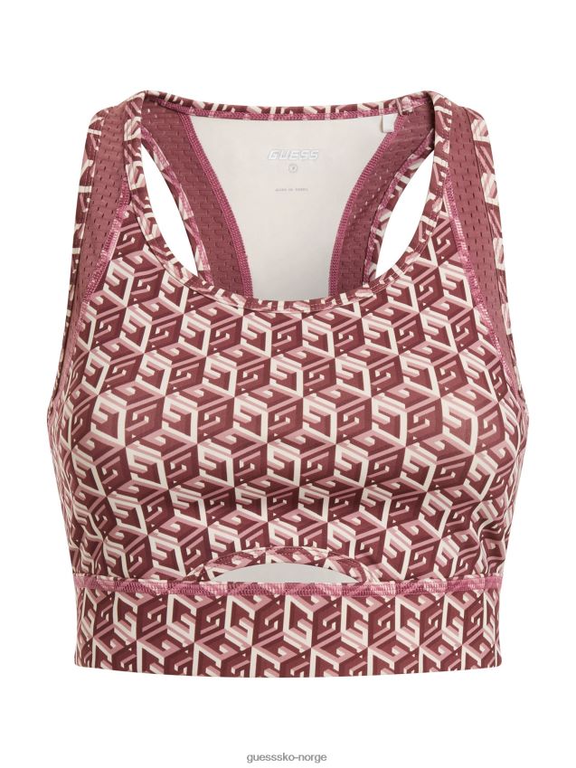 Guess rød all over logo aktiv bh rød kvinner F0LJ803253