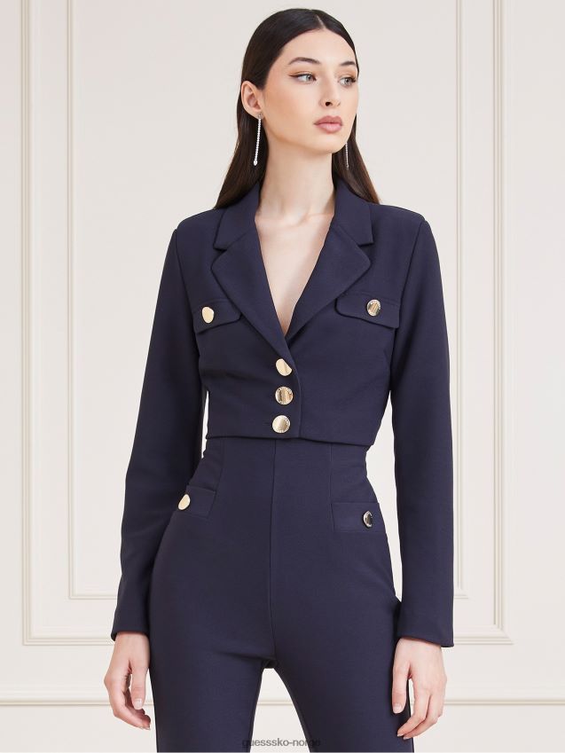 Guess blå marciano crop blazer blå kvinner F0LJ803361