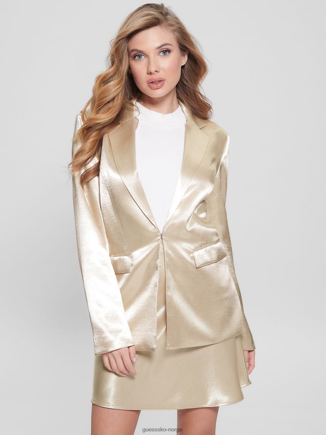 Guess breta sateng blazer perle østers perle østers kvinner F0LJ809207