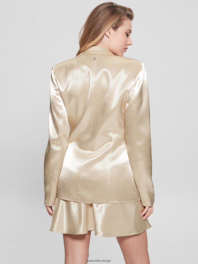 Guess breta sateng blazer perle østers perle østers kvinner F0LJ809207