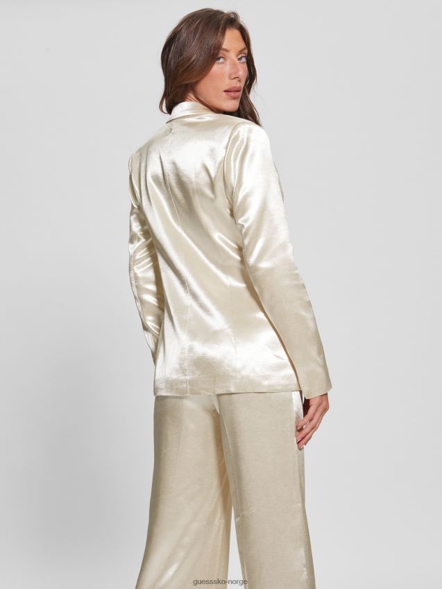 Guess breta sateng blazer perle østers perle østers kvinner F0LJ809207