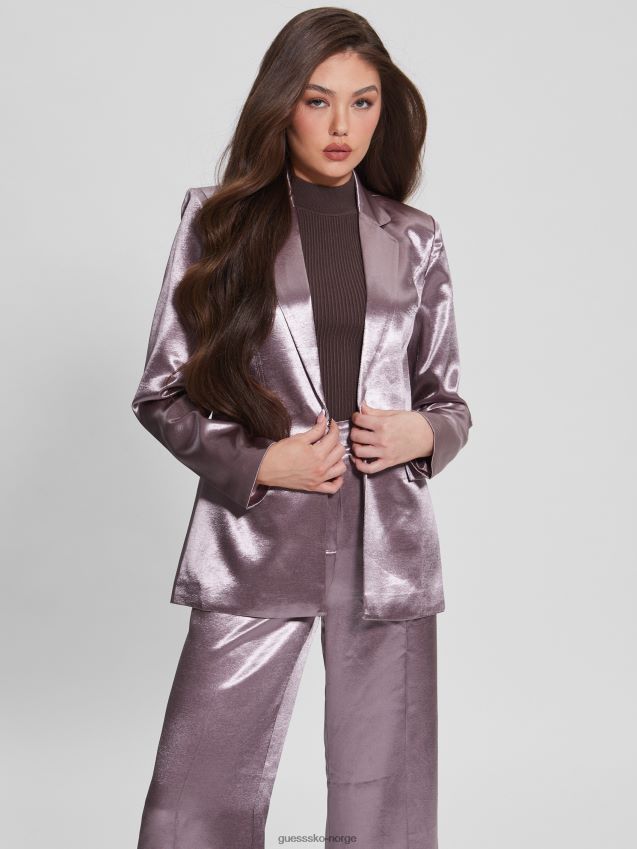 Guess breta sateng blazer rosa fiolett rosa fiolett kvinner F0LJ809199