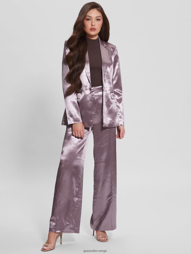Guess breta sateng blazer rosa fiolett rosa fiolett kvinner F0LJ809199