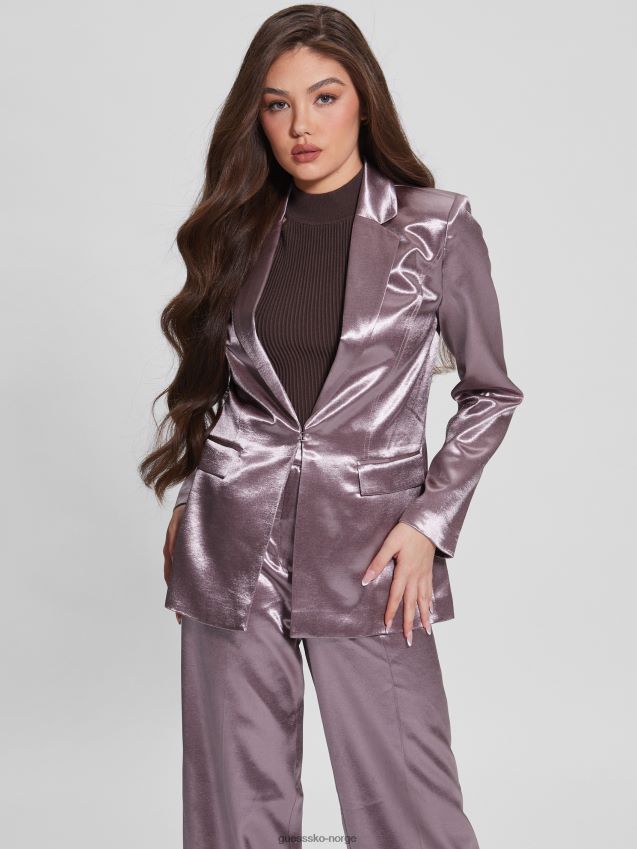 Guess breta sateng blazer rosa fiolett rosa fiolett kvinner F0LJ809199