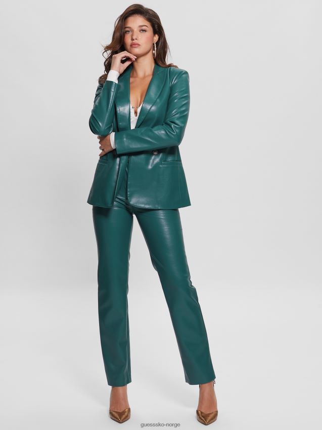 Guess emelie blazer i imitert skinn kongelig blågrønn multi kongelig blågrønn multi kvinner F0LJ809366