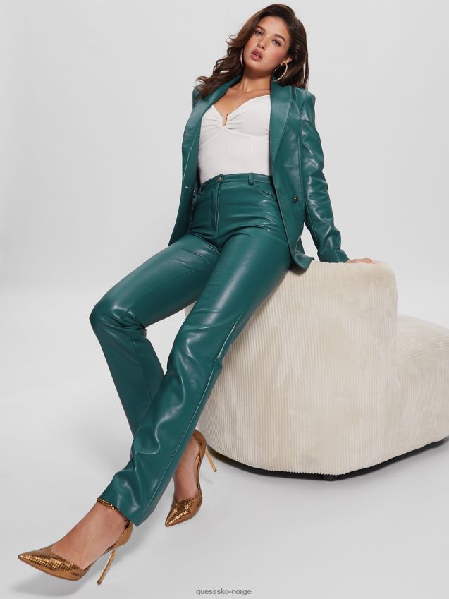 Guess emelie blazer i imitert skinn kongelig blågrønn multi kongelig blågrønn multi kvinner F0LJ809366