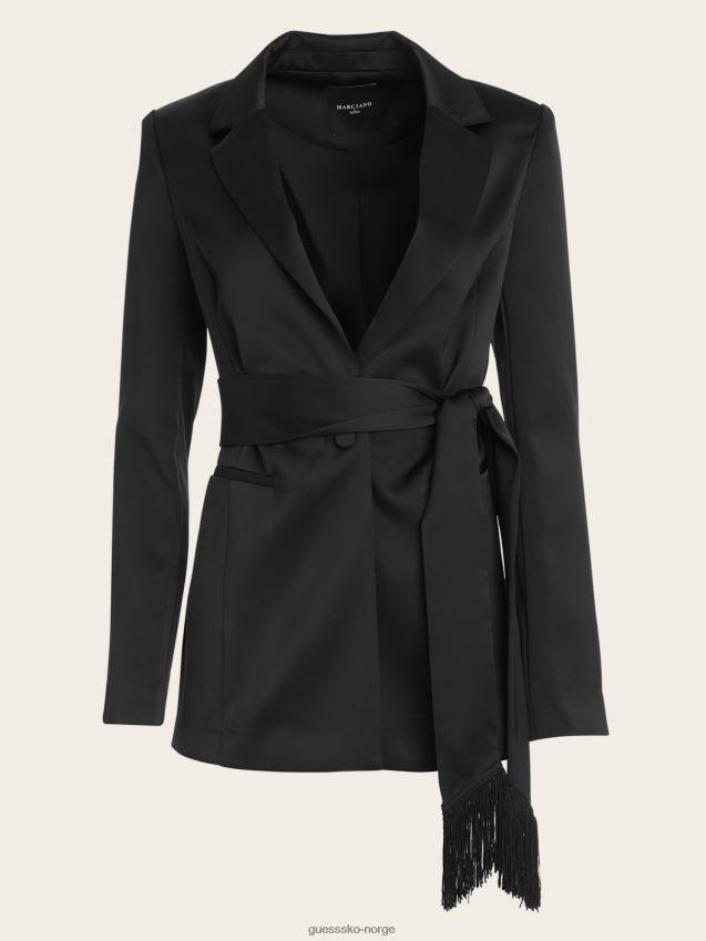 Guess jet black marcello tie-front blazer kulsvart kvinner F0LJ809382