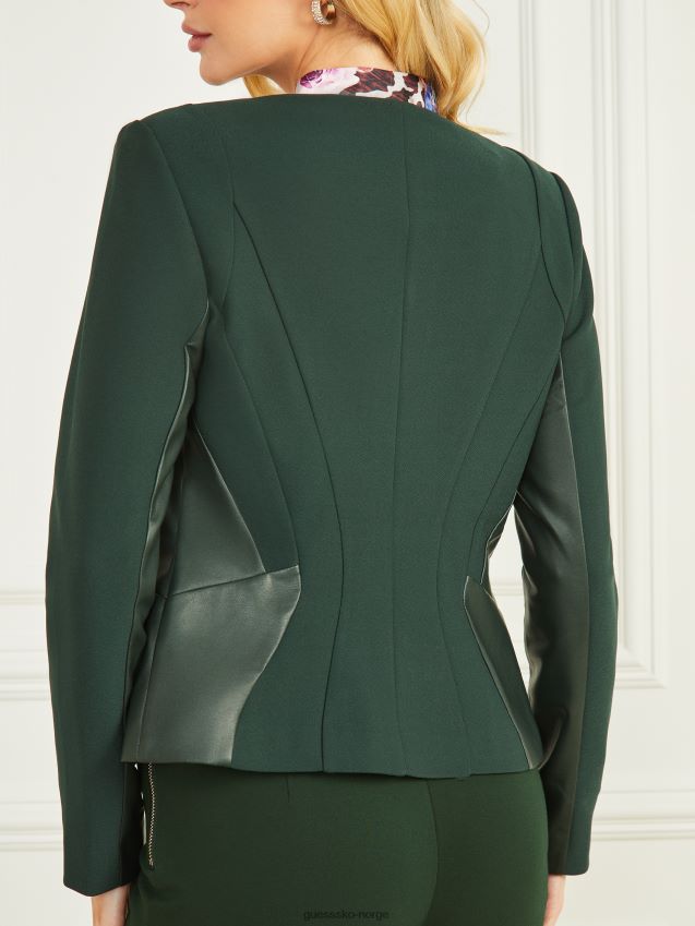Guess mirta blazer chenillegrønn med glidelås chenille grønn kvinner F0LJ809540