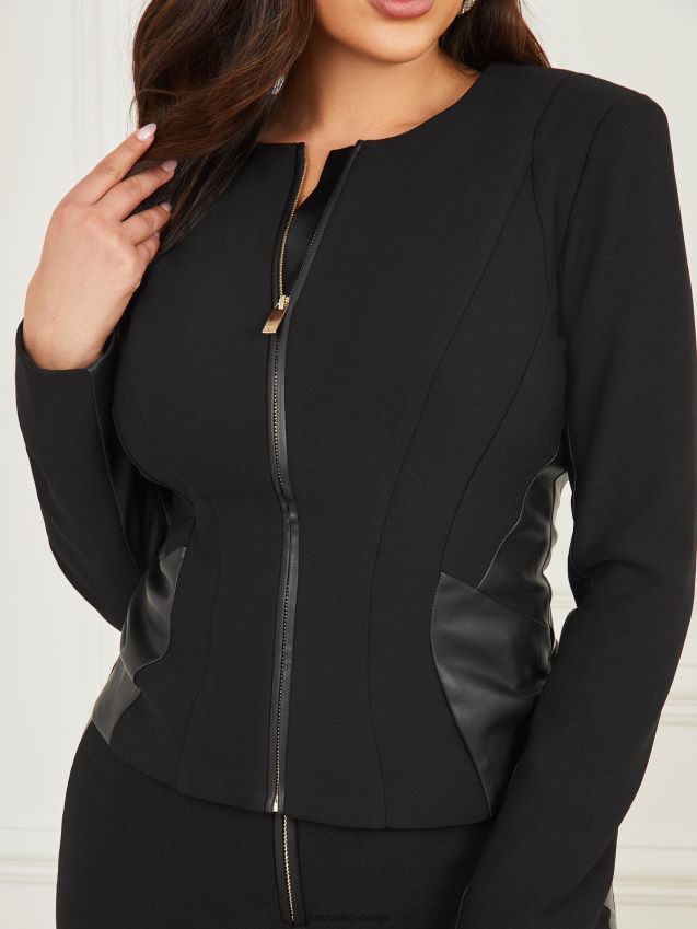 Guess mirta blazer med glidelås kulsort kulsvart kvinner F0LJ809558