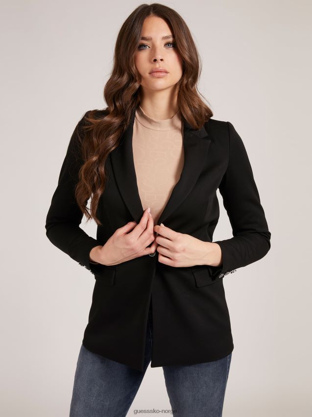 Guess svart blazer i viskoseblanding svart kvinner F0LJ806524