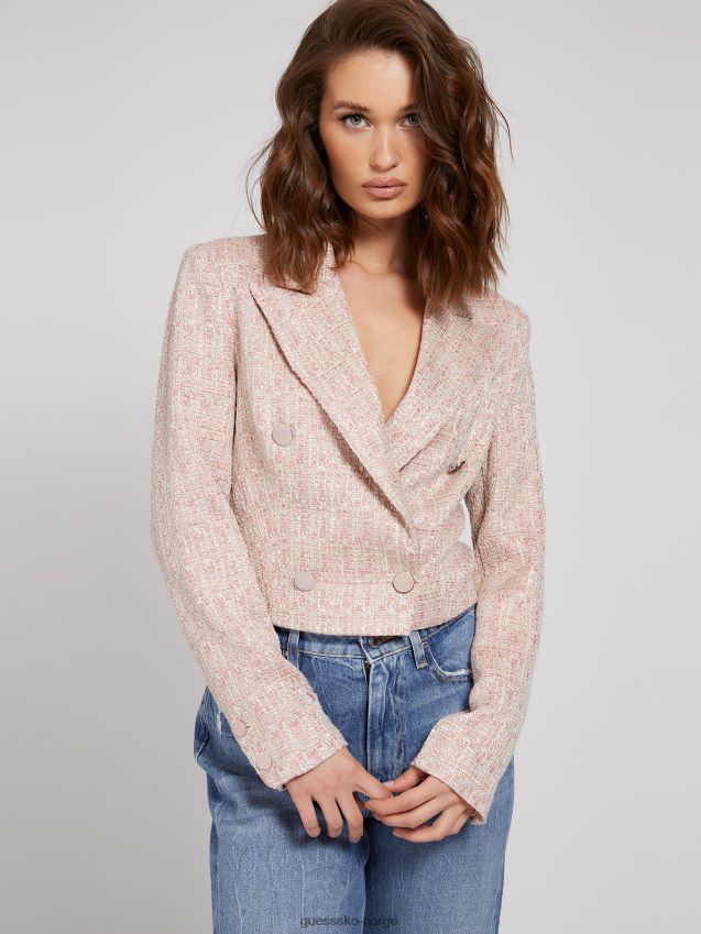 Guess tweed blazer rosa rosa kvinner F0LJ806600