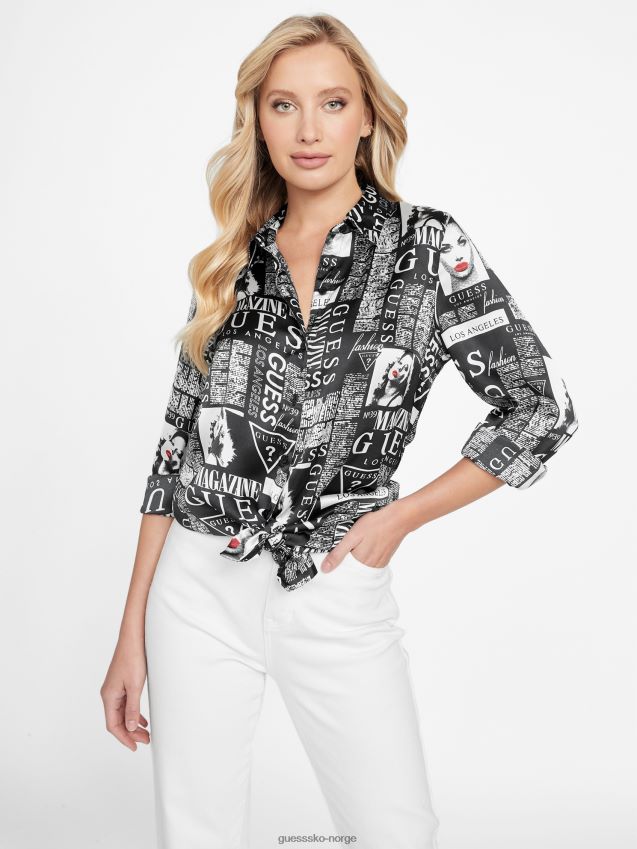 Guess arden topp sort multi svart multi kvinner F0LJ806920