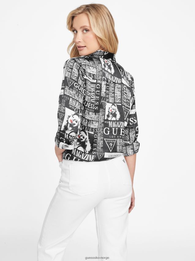 Guess arden topp sort multi svart multi kvinner F0LJ806920