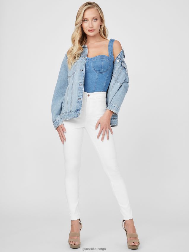 Guess claudia denim topp mørk vask mørk vask kvinner F0LJ807364