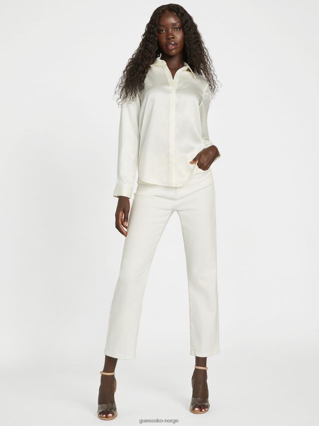 Guess due hvit honor satengskjorte due hvit kvinner F0LJ807053