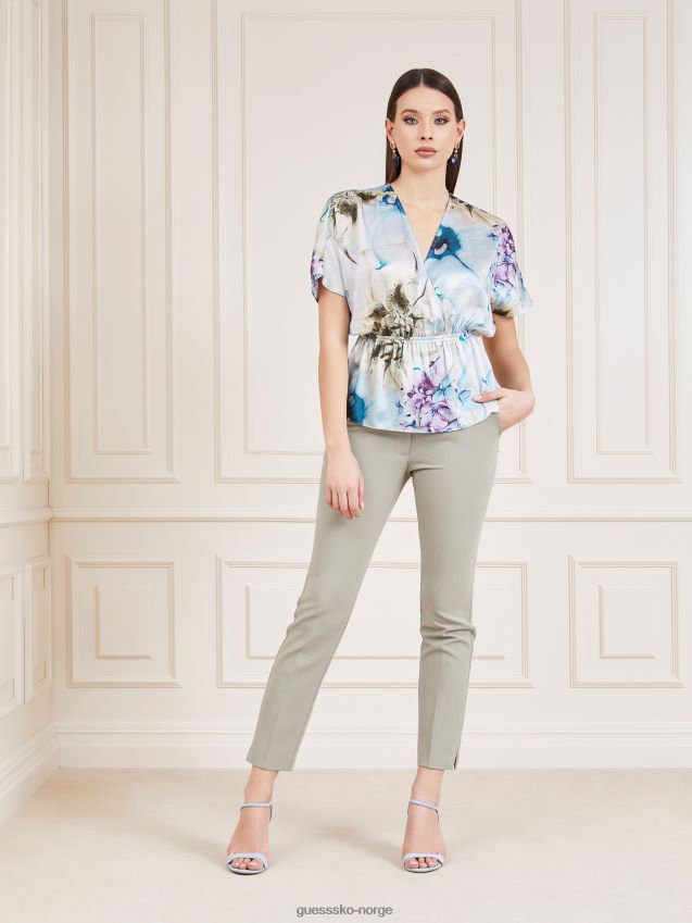 Guess floral fantasy marciano bluse med all over print blomsterfantasi kvinner F0LJ803629