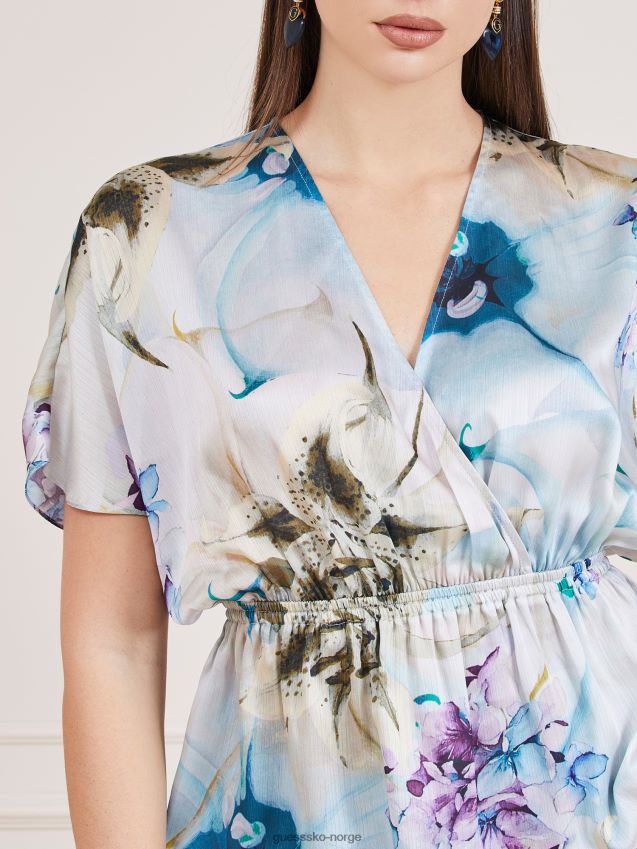 Guess floral fantasy marciano bluse med all over print blomsterfantasi kvinner F0LJ803629