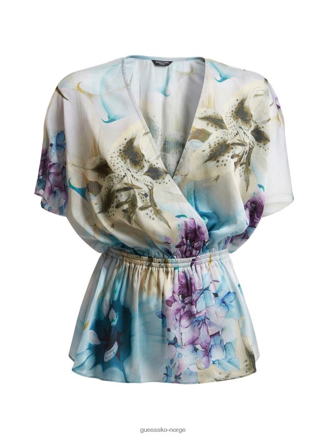 Guess floral fantasy marciano bluse med all over print blomsterfantasi kvinner F0LJ803629