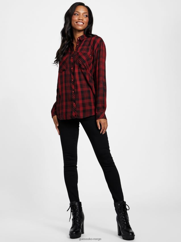 Guess holiday bliss rutete chai-topp ferie lykke pledd kvinner F0LJ807149