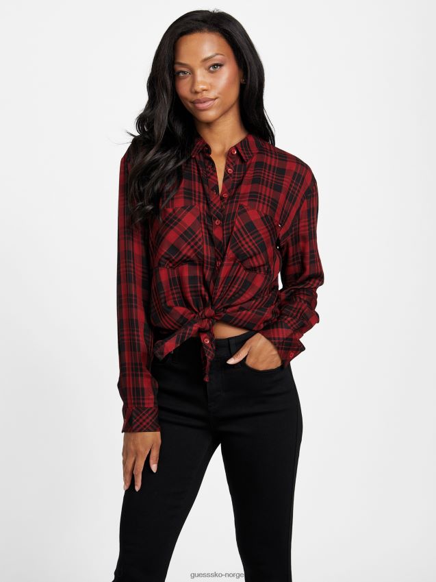 Guess holiday bliss rutete chai-topp ferie lykke pledd kvinner F0LJ807149