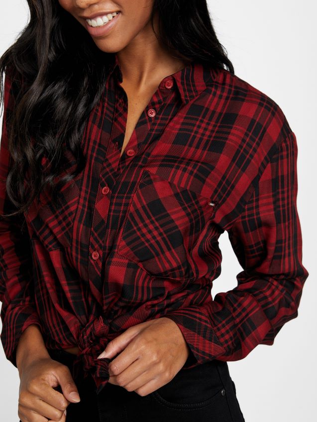 Guess holiday bliss rutete chai-topp ferie lykke pledd kvinner F0LJ807149