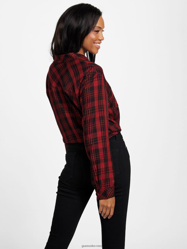 Guess holiday bliss rutete chai-topp ferie lykke pledd kvinner F0LJ807149