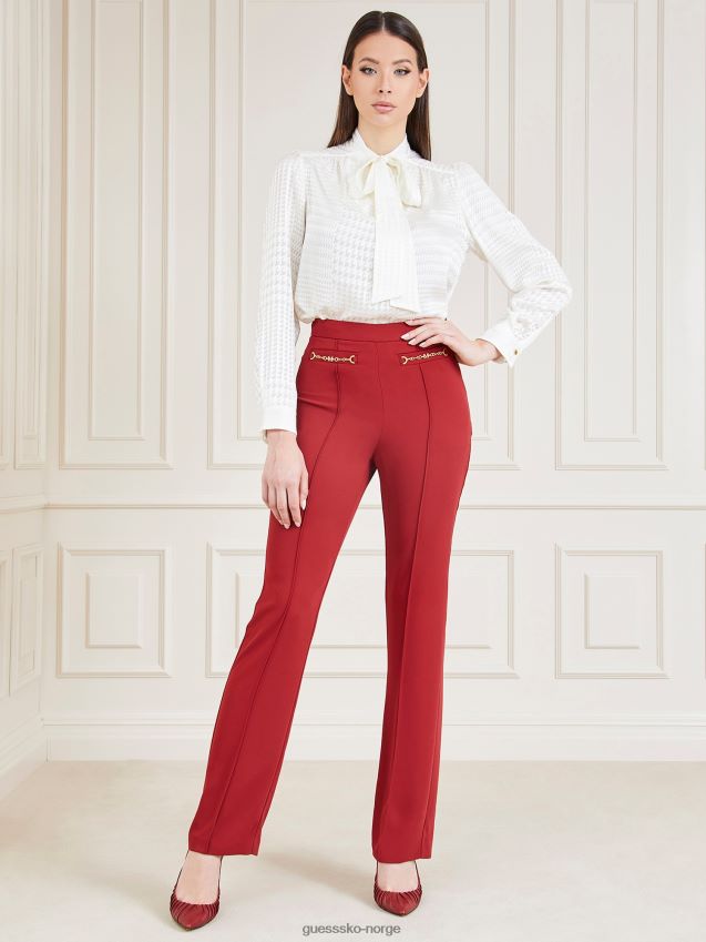 Guess hvit marciano sløyfe krage bluse hvit kvinner F0LJ803157