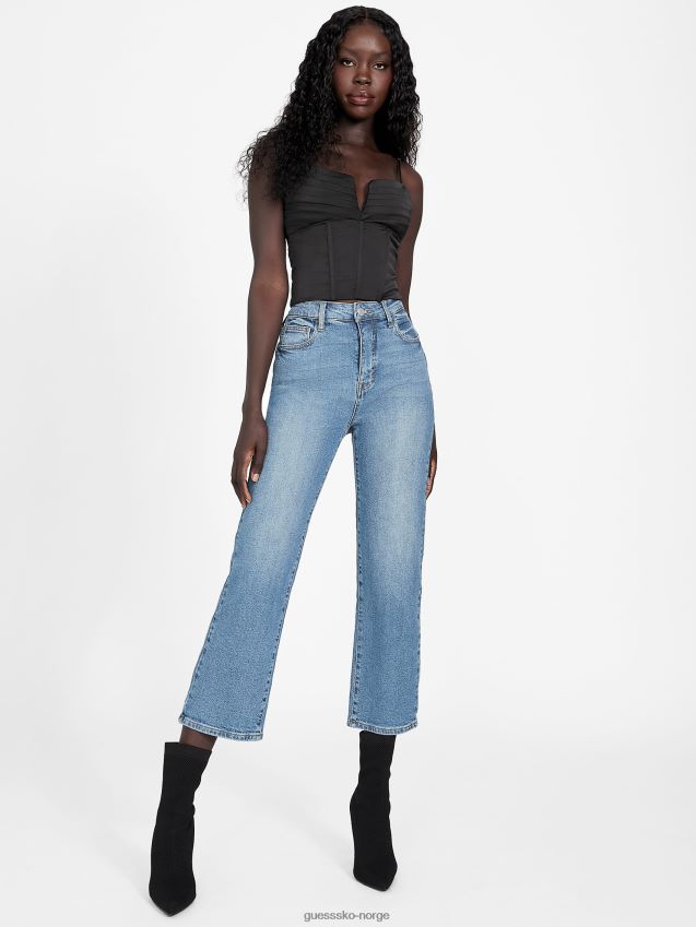 Guess jet black øko leo korsett topp kulsvart kvinner F0LJ807399