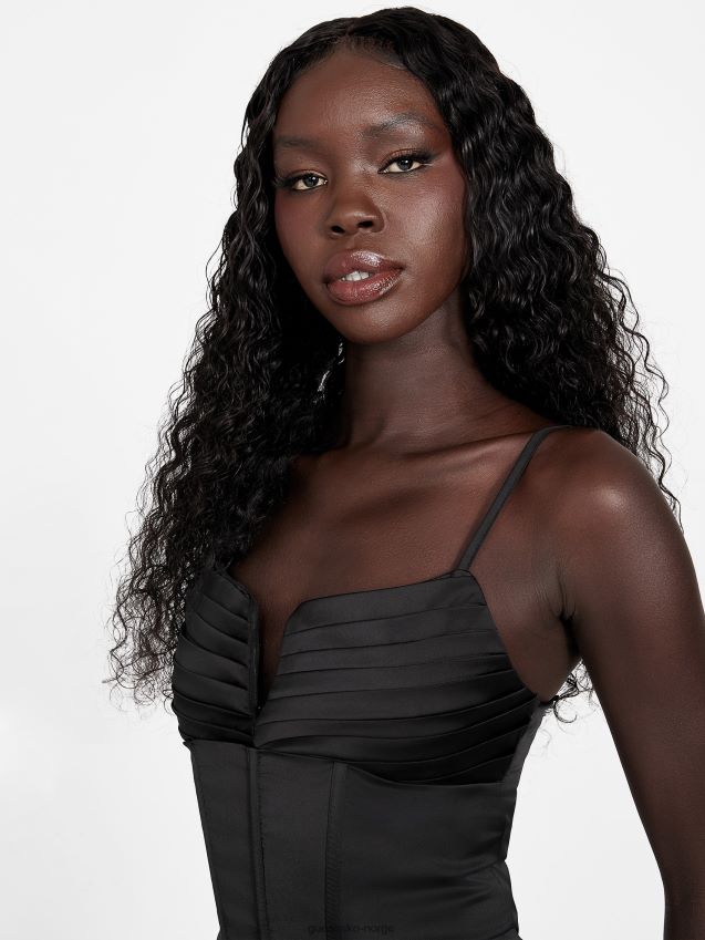 Guess jet black øko leo korsett topp kulsvart kvinner F0LJ807399