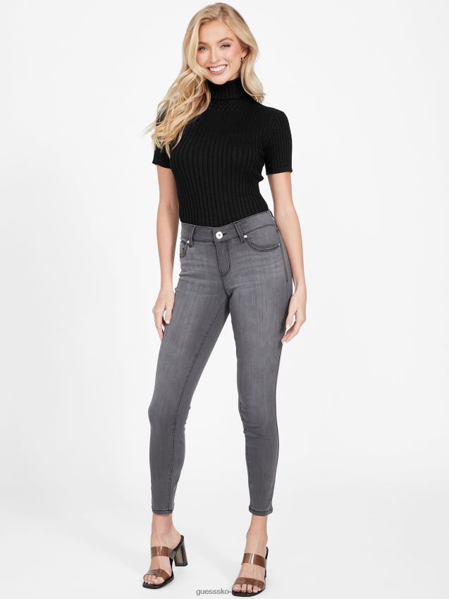 Guess jolene kortermet turtleneck topp jet black kulsvart kvinner F0LJ807200