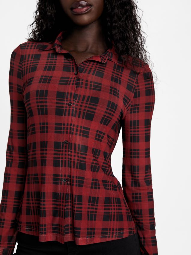 Guess lami bluse ferie bliss pledd ferie lykke pledd kvinner F0LJ807428