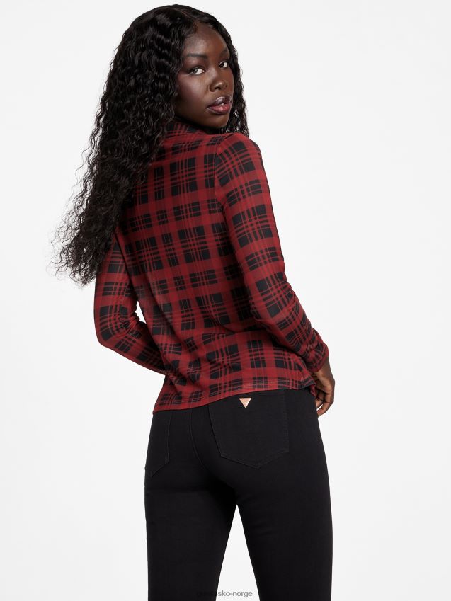 Guess lami bluse ferie bliss pledd ferie lykke pledd kvinner F0LJ807428