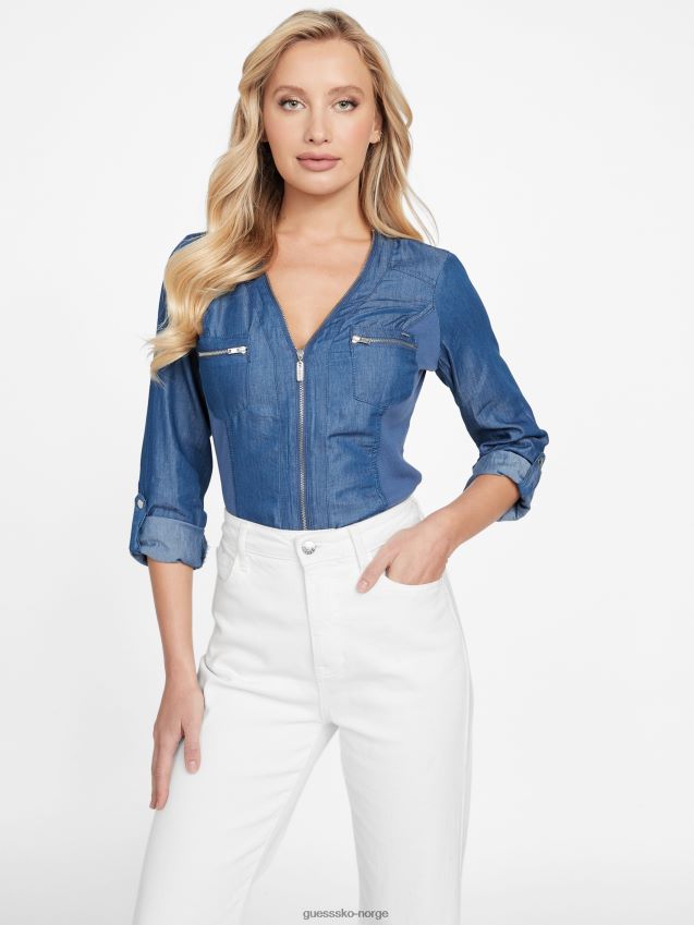 Guess raya topp mørk vask mørk vask kvinner F0LJ807388