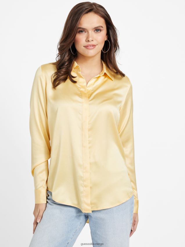 Guess ære sateng skjorte støvete soloppgang støvete soloppgang kvinner F0LJ807127